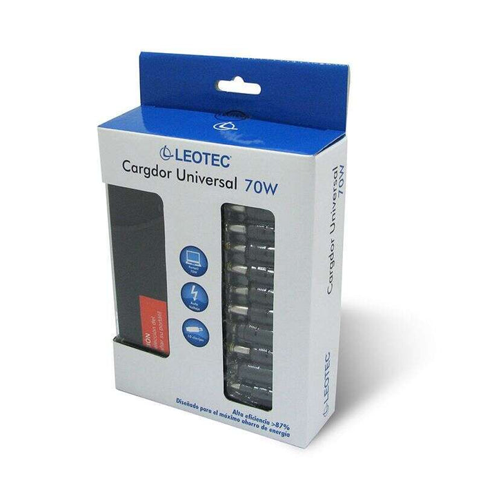 Leotec Caricatore Universale Automatico per Portatile 70W - 10 Connettori Diversi