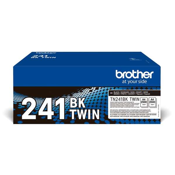 Brother TN241 Nero Confezione 2 Cartucce Toner Originali - TN241BKTWIN