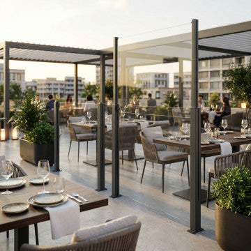 Frangivento Vetro Elevabile Pergola 90x110/180h cm