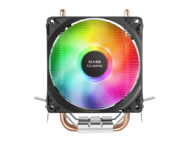 Mars Gaming Ventilatore CPU 90mm con Dissipatore - Illuminazione RGB - Fino a 130W - Velocità Max. 2200rpm - 2 Heatpipes