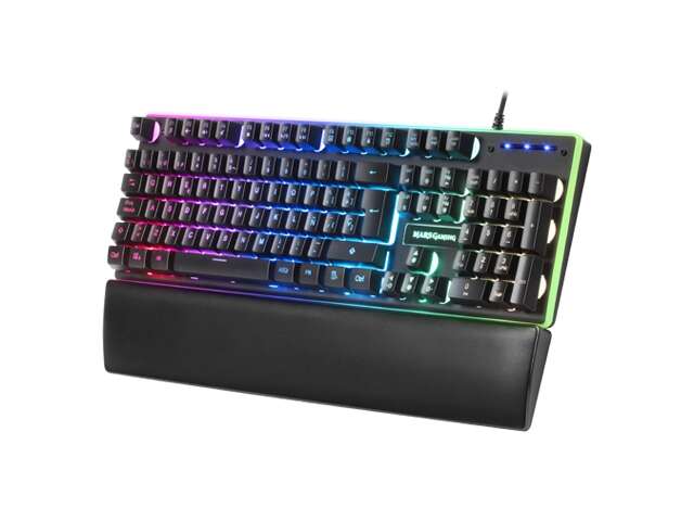 Mars Gaming MK320 Tastiera Ibrida USB - Retroilluminazione LED RGB - Poggiapolsi Imbottito - Antighosting - Cavo da 1.50m