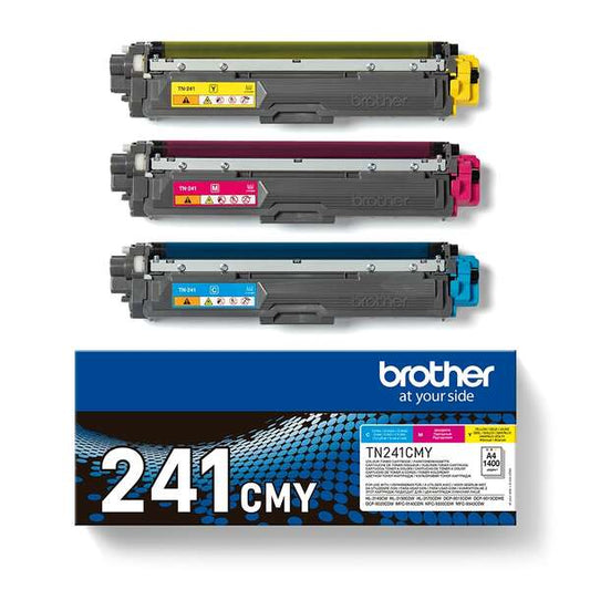 Brother TN241 Pack 3 Cartucce Toner Originali - Ciano, Magenta, Giallo - TN241CMY