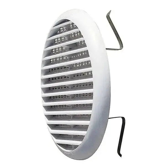 Griglia tonda universale GRIGLIA TOND UN.M+R.D175 F.125/160 con molla, alette inclinate e rete, in ASA bianco, Ø 175 mm per ventilazione