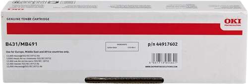 OKI B431/MB461/MB471/MB491 Nero Cartuccia Toner Originale - 44917602