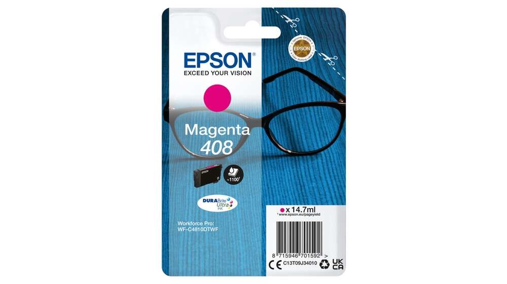 Epson 408 Magenta Cartuccia d'Inchiostro Originale - C13T09J34010