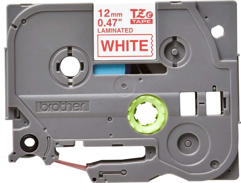 Brother TZe232 Nastro Laminato Originale per Etichette - Testo rosso su fondo bianco - Larghezza 12mm x 8 metri