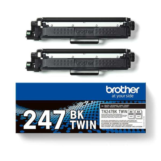 Brother TN247 Nero Confezione 2 Cartucce Toner Originali - TN247BKTWIN