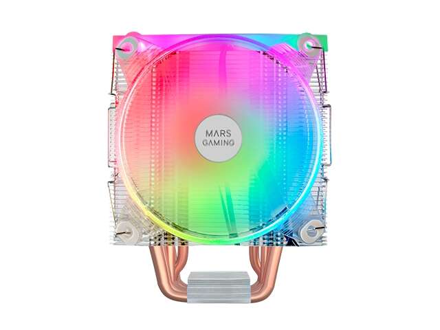 Mars Gaming Doppio Ventilatore CPU 120mm con Dissipatore - Illuminazione ARGB - Fino a 220W - Velocità Max. 1600rpm - 6 Heatpipes