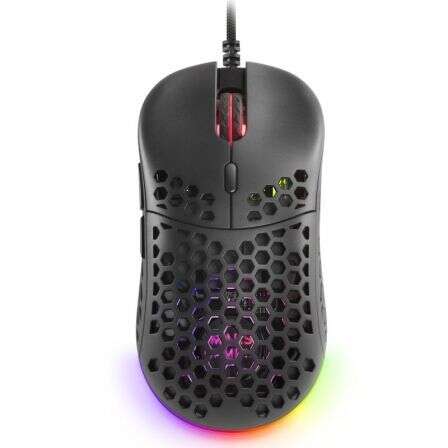 Mars Gaming MM55 Mouse Gaming USB 12800dpi - Scocca in Pannello Perforato - 5 Pulsanti - Illuminazione RGB Chroma - Uso Destrorso - Cavo 1,70m