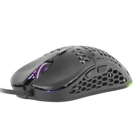 Mars Gaming MM55 Mouse Gaming USB 12800dpi - Scocca in Pannello Perforato - 5 Pulsanti - Illuminazione RGB Chroma - Uso Destrorso - Cavo 1,70m