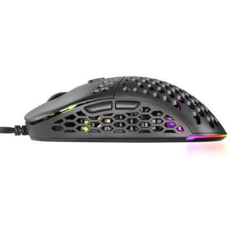 Mars Gaming MM55 Mouse Gaming USB 12800dpi - Scocca in Pannello Perforato - 5 Pulsanti - Illuminazione RGB Chroma - Uso Destrorso - Cavo 1,70m