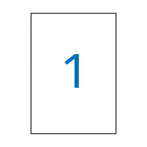 Apli Confezione da 20 Etichette in Poliestere Bianche 210 x 297 mm - Adesivo Permanente - Angoli Diritti - Resistenti alle Intemperie