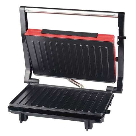 Muvip Piastra Sandwich Tipo Grill Inox 750W - Piastra Superiore Basculante - Pressione Uniforme - Manico Tocco Freddo