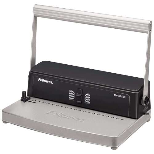 Fellowes Metal 50 Rilegatrice Manuale A4 a Spirale Metallica - Perfora fino a 12 Fogli - Rilega fino a 450 Fogli