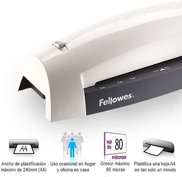 Fellowes Lunar A4 Plastificatrice - Riscaldamento in 4 Minuti - Spessore Busta 125 Micron