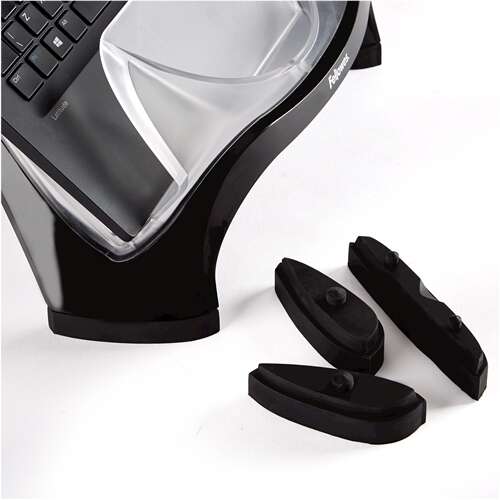 Fellowes Supporto per Portatile con 4 Porte USB - Scomparto per Accessori - 3 Regolazioni di Altezza - Peso Max 6kg