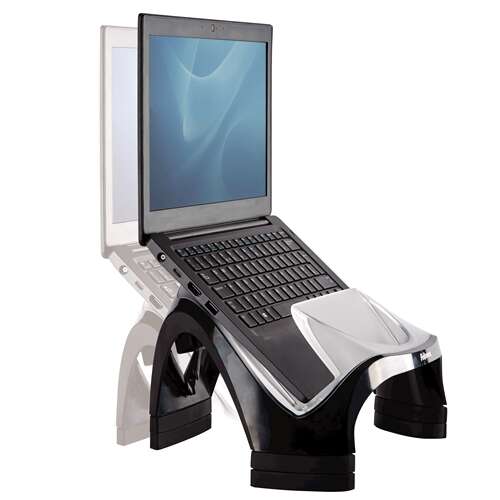 Fellowes Supporto per Portatile con 4 Porte USB - Scomparto per Accessori - 3 Regolazioni di Altezza - Peso Max 6kg