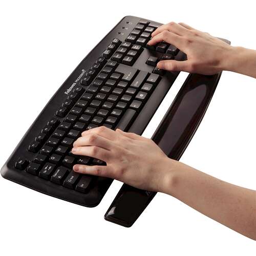 Fellowes Crystal Poggiapolsi in Gel per Tastiera - Resistente alle Macchie - Base Antiscivolo - Colore Nero