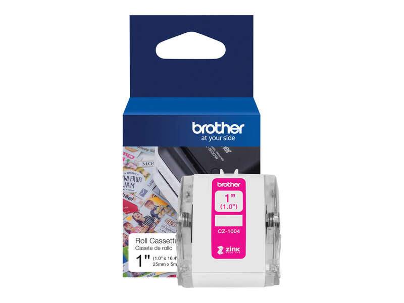 Brother CZ1004 Rotolo di Etichette Originali a Misura Personalizzata - Larghezza 25mm x 5 metri - Zero Ink