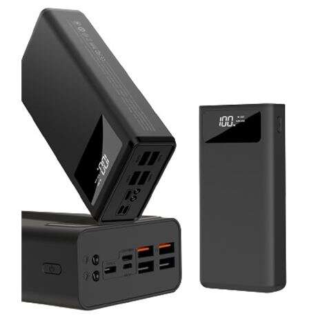 XO PR123 Powerbank 30000mAh - Funzione Torcia - 4 Uscite USB-A - Ingressi microUSB, USB-C e Lightning - Display LCD - Ricarica Veloce - Resistente