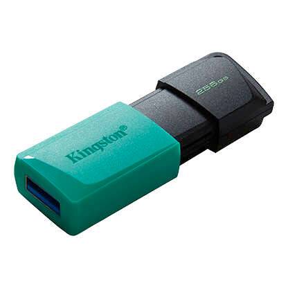 Kingston DataTraveler Exodia M Memoria USB 256GB - USB 3.2 Gen 1 - Cappuccio Rimovibile - Gancio Portachiavi - Nero/Turchese