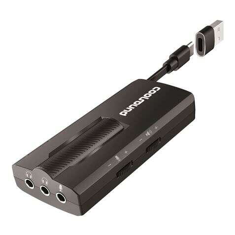 Coolsound Scheda Audio Esterna 7.1 USB-C - Adattatore a USB-A - Ingressi Microfono, Cuffie 3.5mm 3 pin, Cuffia + Microfono 3.5mm 4 pin