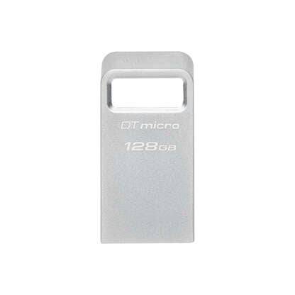 Memoria USB Kingston DataTraveler Micro 128GB - USB 3.2 Gen 1 - Ultracompatta e Leggera - Moschettone per Portachiavi - Corpo in Metallo (Pendrive)