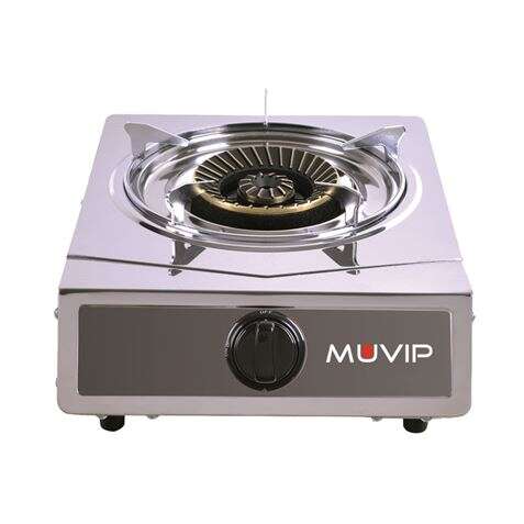 Muvip Serie Strong Cucina a Gas Inox 1 Fuoco - Accensione Piezoelettrica - Bruciatore Ghisa Rimovibile