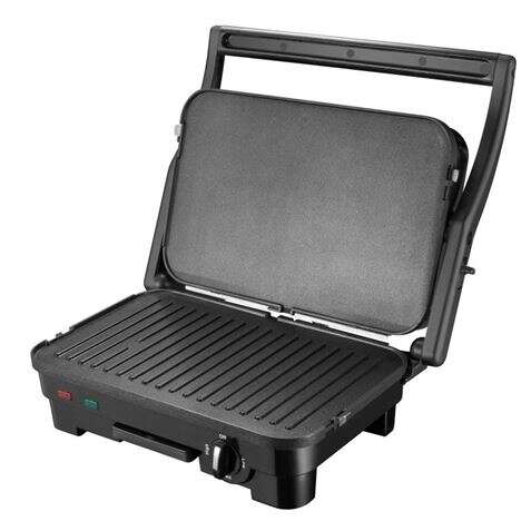 Muvip Piastra per Sandwich Inox 1800W - Piastre Antiaderenti Reversibili Grill, Liscia - Selettore di Temperatura - Piastra Superiore Basculante - Maniglie Touch Cool