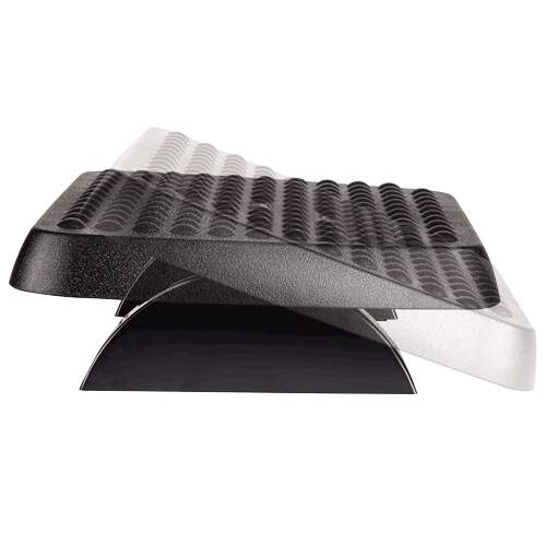 Fellowes Poggiapiedi Regolabile Ergonomico - Superficie Stile Massaggio - 2 Regolazioni di Altezza - Colore Nero