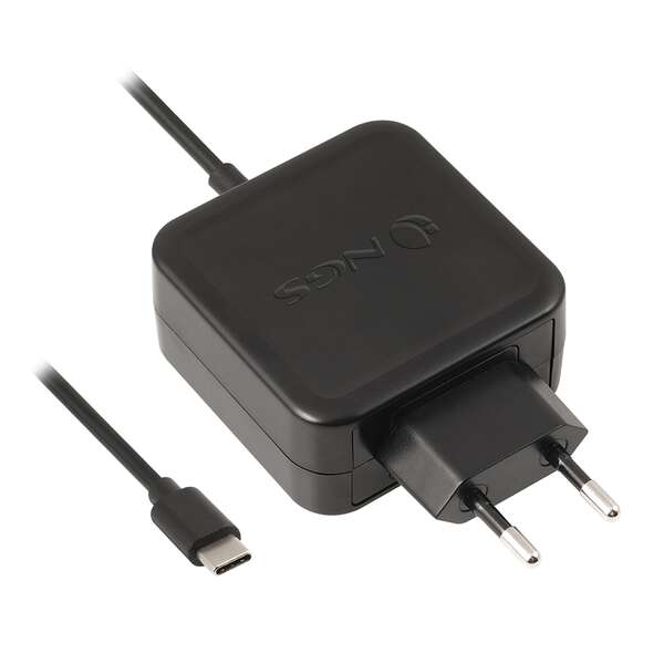 NGS Caricabatterie Universale da Parete per Portatile USB-C 45W - Ricarica Rapida - Cavo da 1,50m