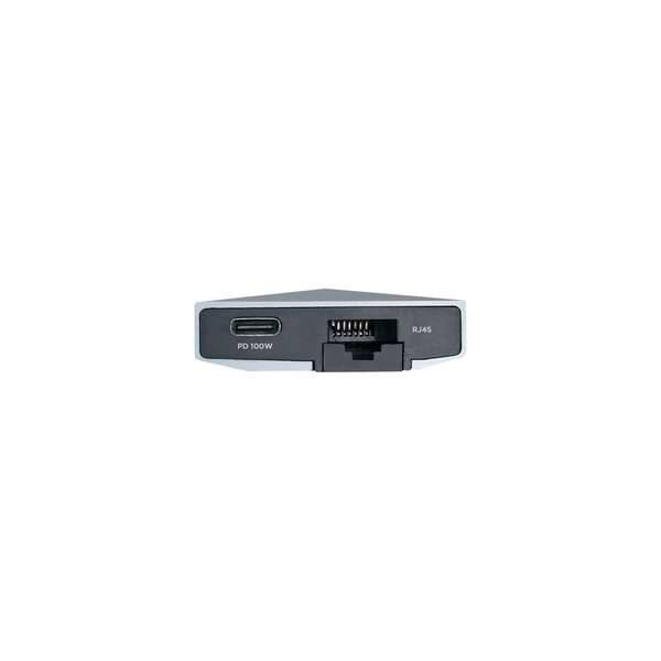 Aisens Dock 9 in 1 Hub USB-C 3.0 con 3x USB-A 3.0, 1x HDMI 1x RJ45, 1x PD 100W, 1x Audio 3.5mm, 1x Lettore SD, 1x Lettore MicroSD - Corpo in Alluminio - Cavo di 0.15m