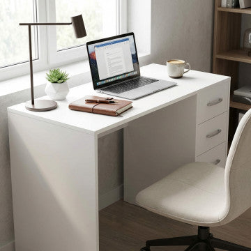 Porta PC Legno Bianco 120x50x74h cm