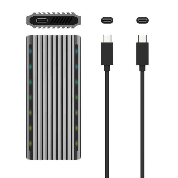 Aisens Scatola Esterna M.2 (NGFF) per SSD M.2 SATA/NVME a USB3.1 GEN2 - Colore Grigio