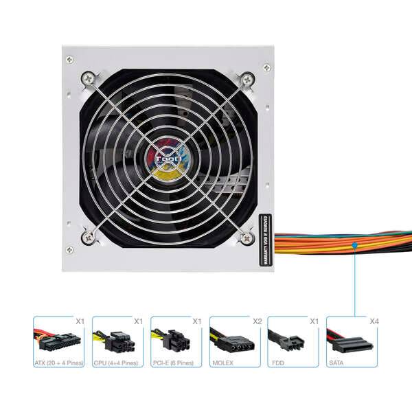 Tooq Alimentatore ATX 500W con PFC Attivo