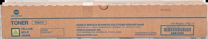 Konica Minolta TN221 Giallo Cartuccia Toner Originale - TN221Y/A8K3250