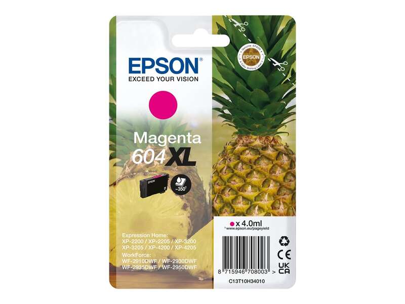 Epson 604XL Magenta Cartuccia d'Inchiostro Originale - C13T10H34010