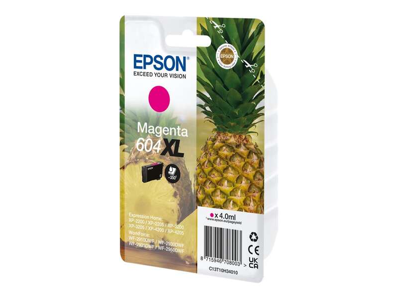 Epson 604XL Magenta Cartuccia d'Inchiostro Originale - C13T10H34010