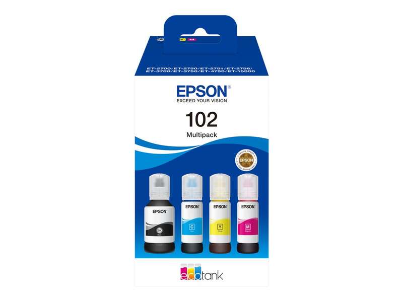Epson 102 Confezione 4 Bottiglie d'Inchiostro Originali - C13T03R640