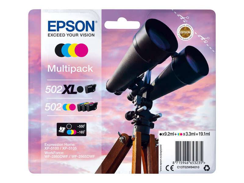 Epson 502XL/502 Confezione 4 Cartucce d'Inchiostro Originali - C13T02W94010