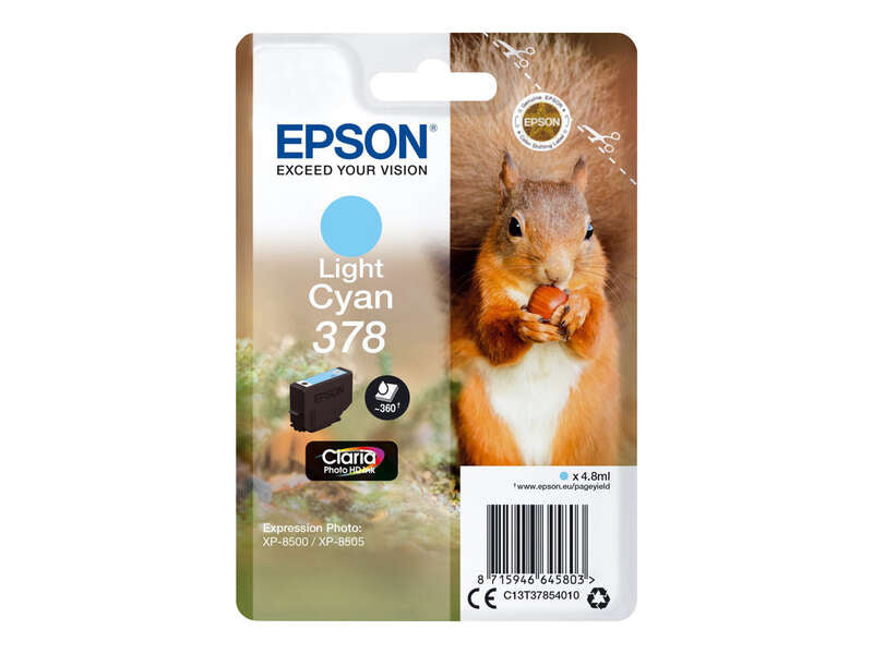 Cartuccia Inchiostro Originale Epson 378 Cyan Chiaro - C13T37854010