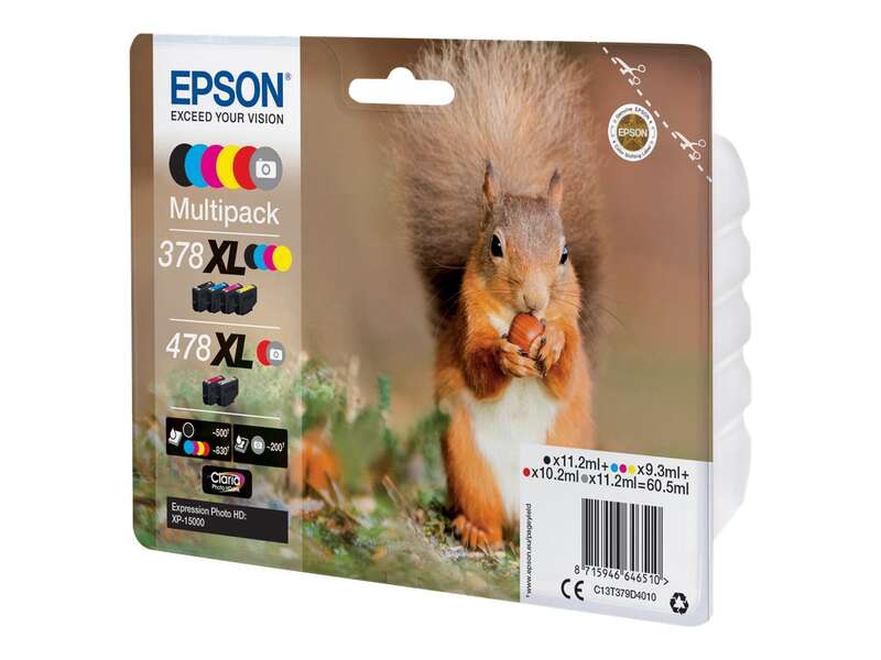 Epson 378XL/478XL Confezione 6 Cartucce d'Inchiostro Originali - C13T379D4010