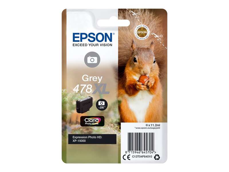 Epson 478XL Grigio Cartuccia d'Inchiostro Originale - C13T04F64010