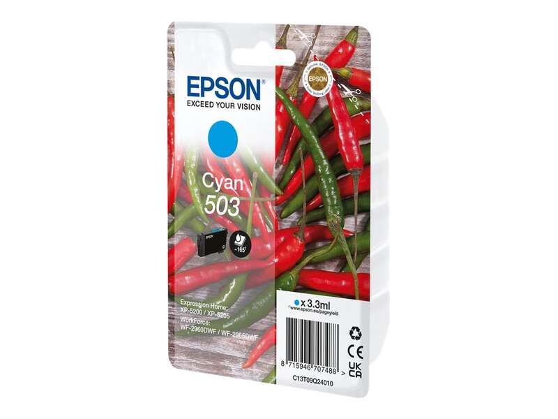 Epson 503 Ciano Cartuccia di Inchiostro Originale - C13T09Q24010