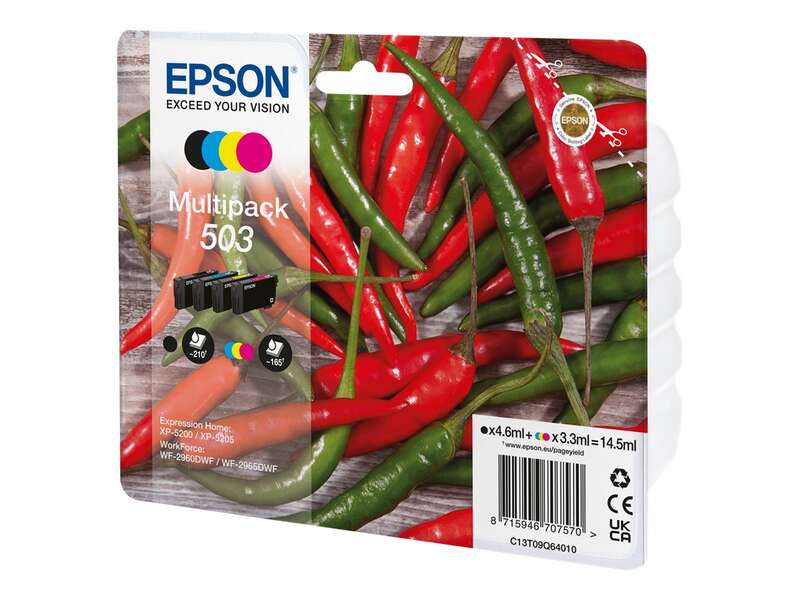 Epson 503 Confezione 4 Cartucce d'Inchiostro Originali - C13T09Q64010