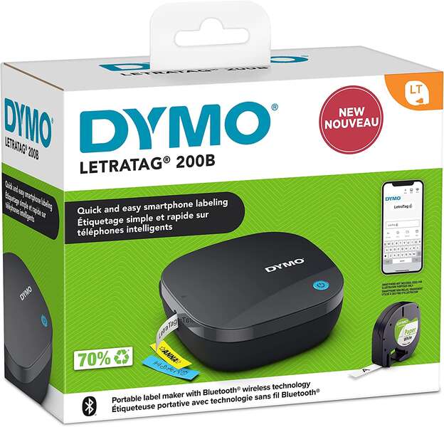 Dymo LetraTag 200B Stampante Etichette Portatile Bluetooth - Compatta e Leggera - Funziona a Batterie