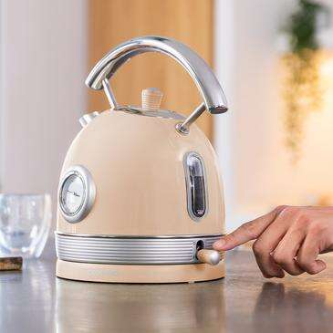 Cecotec ThermoSense 420 Light Beige Bollitore Elettrico 2200W - Capacità 1,8L - Acciaio Inossidabile - Filtro Anticalcare - Base con Rotazione 360° - Indicatore Temperatura - Stile Vintage