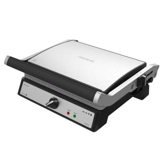 Cecotec Rock'n Grill 2400 Griglia Elettrica 2400W - Piastra Superiore Galleggiante - Rivestimento in Pietra Rockstone - Regolatore di Temperatura - Apertura 180º - Superficie 28,5x22,5 cm
