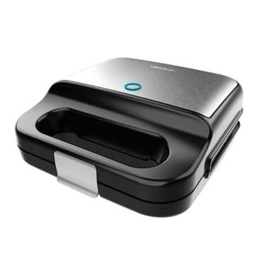 Cecotec Rock'nToast 4 in 1 Tostapanini 1000W - Capacità per 2 Panini - 4 Piastre Intercambiabili con Rivestimento in Pietra RockStone - Finiture in Acciaio Inossidabile