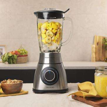 Cecotec Power Black Titanium 1300 PerfectMix Frullatore da Bicchiere 1300W - Capacità 1,8L - Lama a 6 Pale con Rivestimento in Titanio Nero - Include Filtro per Succhi